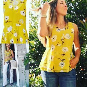 Cabi Simone Dazzle Floral Peplum Top 3782